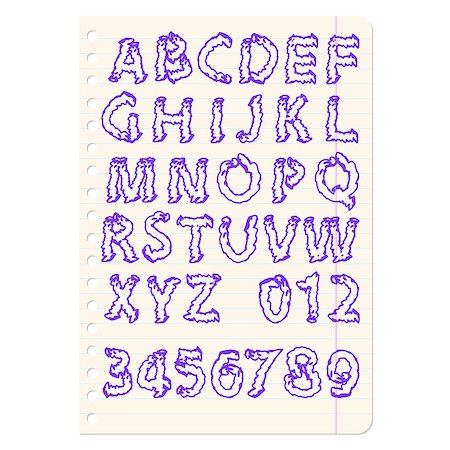 simsearch:400-08401583,k - Hand drawing alphabet vector illustration set in black ink Photographie de stock - Aubaine LD & Abonnement, Code: 400-07125024