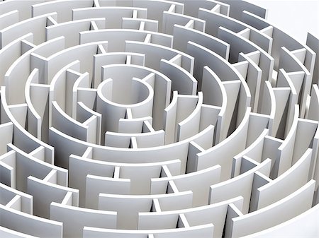 simsearch:400-04611529,k - Circular 3d maze of white color Photographie de stock - Aubaine LD & Abonnement, Code: 400-07125062