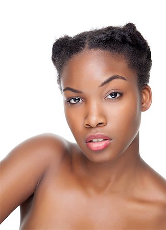 Black beauty with perfect skin and short hair Photographie de stock - Aubaine LD & Abonnement, Code: 400-07125161