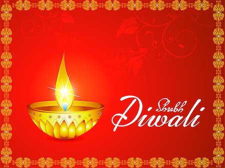 divine lamp light - abstract artistic diwali background vector illustration Stock Photo - Budget Royalty-Free & Subscription, Code: 400-07125219
