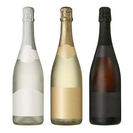 simsearch:400-07772886,k - Three merged photographs of different champagne or sparkling wine bottles with blank labels.  Separate clipping paths for bottles included. Stock Photo - Budget Royalty-Free & Subscription, Code: 400-07125259