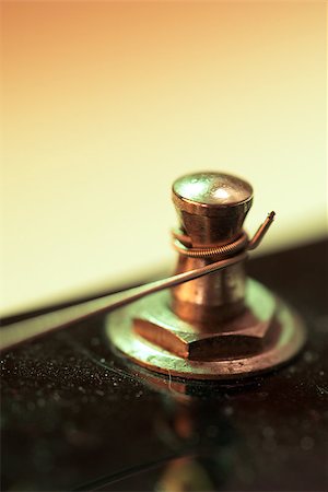 Macro abstract photo of the tuning peg and string of an electric guitar. Stock Photo - Budget Royalty-Free & Subscription, Code: 400-07125260