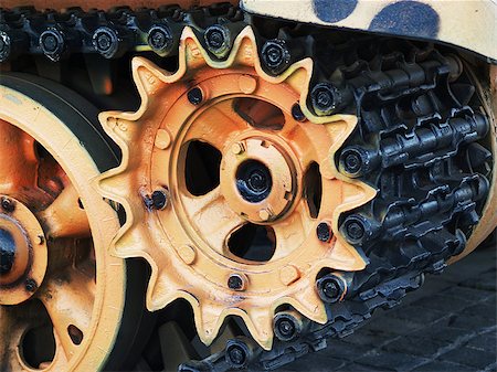 simsearch:400-07166891,k - Part of military tank caterpillar painted with orange color Stock Photo - Budget Royalty-Free & Subscription, Code: 400-07125671