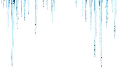 Icicles. Isolated on white background Stock Photo - Budget Royalty-Free & Subscription, Code: 400-07125697