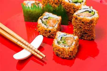 shrimp black - fresh sushi traditional japanese food on the table Stock Photo - Budget Royalty-Free & Subscription, Code: 400-07123089