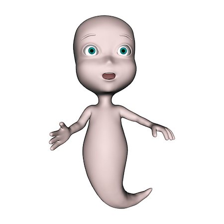 3D digital render of a little cute ghost isolated on white background Stock Photo - Budget Royalty-Free & Subscription, Code: 400-07123197