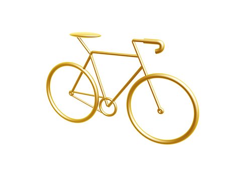 simsearch:400-05332373,k - golden racing bicycle symbol isolated on white background Foto de stock - Super Valor sin royalties y Suscripción, Código: 400-07123284