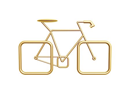 golden racing bicycle symbol isolated on white background Stock Photo - Budget Royalty-Free & Subscription, Code: 400-07123285
