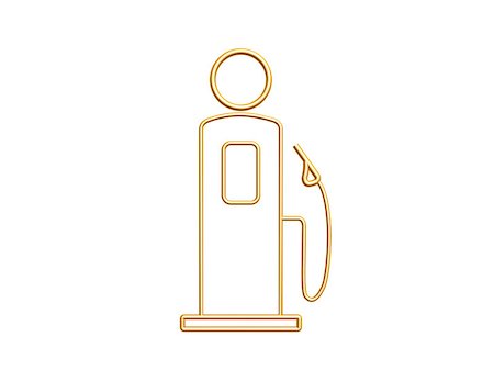 simsearch:846-02795659,k - golden gas station symbol isolated on white background Fotografie stock - Microstock e Abbonamento, Codice: 400-07123288