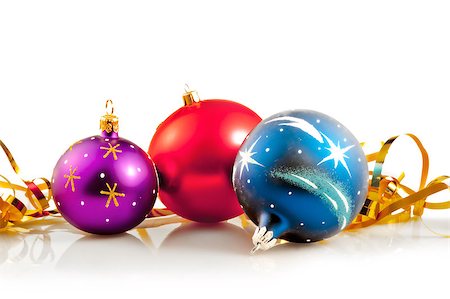 simsearch:400-07123692,k - Christmas Baubles & Gold Ribbons Stock Photo - Budget Royalty-Free & Subscription, Code: 400-07123691