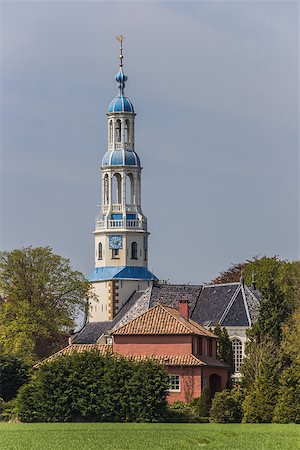 simsearch:400-08432432,k - Church and tower of Uithuizermeeden in the Netherlands Fotografie stock - Microstock e Abbonamento, Codice: 400-07123716