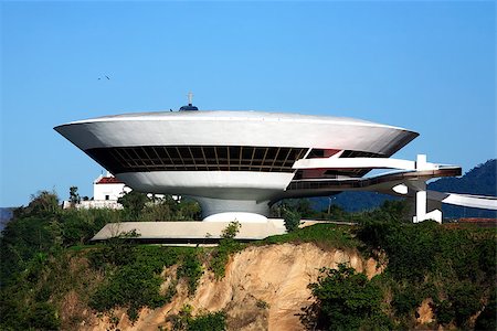 Museum of contemporary art in niteroi near rio de janeiro in brazil Stock Photo - Budget Royalty-Free & Subscription, Code: 400-07123846