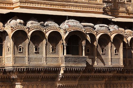 fresco painting rajasthan - Raj Mahal royal palace of jaisalmer in rajasthan state in india Stock Photo - Budget Royalty-Free & Subscription, Code: 400-07123941