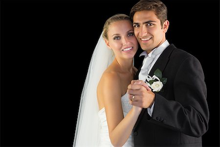 Smiling married couple dancing viennese waltz smiling at camera Stock Photo - Budget Royalty-Free & Subscription, Code: 400-07140475