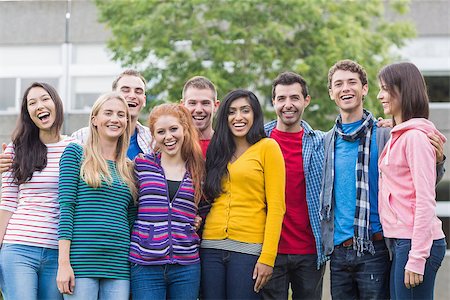 Group portrait of young college students standing in the park Stock Photo - Budget Royalty-Free & Subscription, Code: 400-07142604