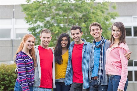 Group portrait of young college students standing in the park Stock Photo - Budget Royalty-Free & Subscription, Code: 400-07142602