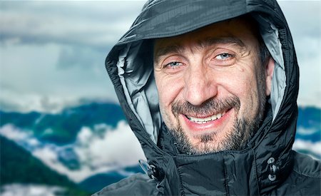 Man enjoy calm evening after climbing on the mountain Stock Photo - Budget Royalty-Free & Subscription, Code: 400-07165074