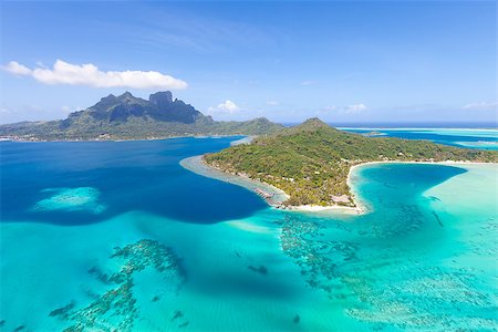 gorgeous view at bora bora island from the helicopter Stock Photo - Budget Royalty-Free & Subscription, Code: 400-07165149