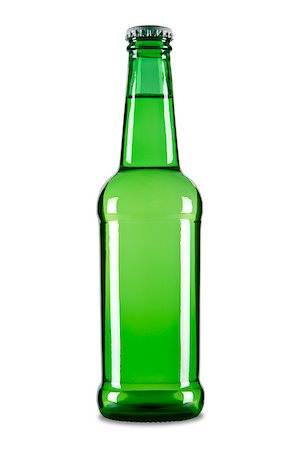 simsearch:400-07165373,k - A green bottle of beer isolated over a white background. Fotografie stock - Microstock e Abbonamento, Codice: 400-07165347