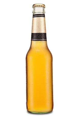 simsearch:400-07165360,k - A bottle of beer isolated over a white background. Foto de stock - Royalty-Free Super Valor e Assinatura, Número: 400-07165356