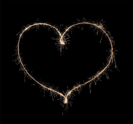 heart from sparkler isolated on black background Stock Photo - Budget Royalty-Free & Subscription, Code: 400-07165690