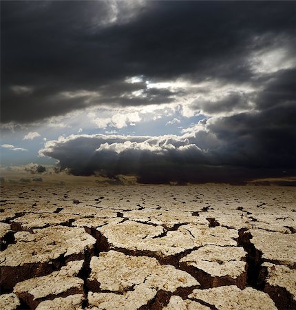 dramatic sky and drought earth Stock Photo - Budget Royalty-Free & Subscription, Code: 400-07165916