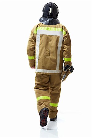 simsearch:640-01358080,k - Fireman in uniform on a white background Stock Photo - Budget Royalty-Free & Subscription, Code: 400-07166346