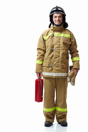 simsearch:640-01358080,k - Firefighter extinguisher on a white background Stock Photo - Budget Royalty-Free & Subscription, Code: 400-07166340