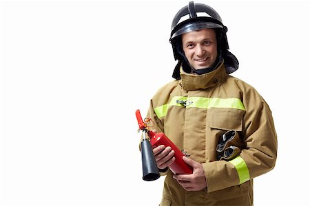 simsearch:640-01358080,k - Firefighter extinguisher on a white background Stock Photo - Budget Royalty-Free & Subscription, Code: 400-07166343