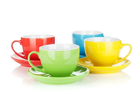 simsearch:600-07066872,k - Set of colorful cups. Isolated on white background Stock Photo - Budget Royalty-Free & Subscription, Code: 400-07166631