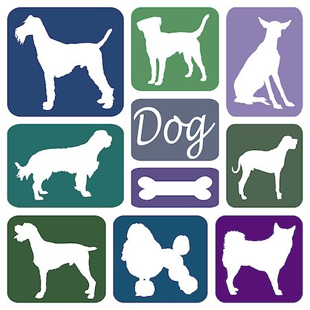 simsearch:400-06640545,k - Wallpaper with dog silhouettes in rectangles Stock Photo - Budget Royalty-Free & Subscription, Code: 400-07167164