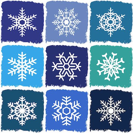 simsearch:400-06640545,k - Grunge wallpaper with snowflakes decoration Stock Photo - Budget Royalty-Free & Subscription, Code: 400-07167160