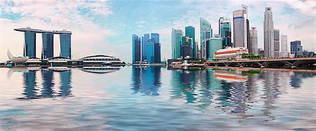 Singapore skyline - modern skyscrapers with reflection in water Stock Photo - Budget Royalty-Free & Subscription, Code: 400-07167193