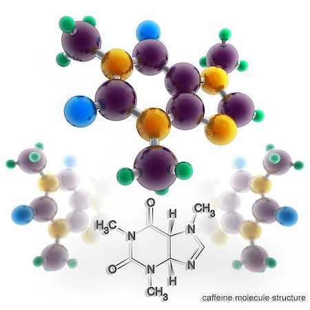 simsearch:400-08406439,k - Molecule structure of caffeine Stock Photo - Budget Royalty-Free & Subscription, Code: 400-07167219