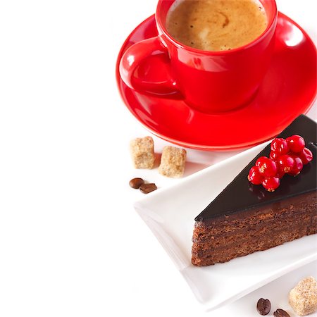 simsearch:400-05056152,k - Delicious chocolate cake and cup of coffee. Foto de stock - Super Valor sin royalties y Suscripción, Código: 400-07167397
