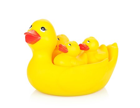simsearch:400-04240306,k - Rubber duck family. Isolated on white background Stock Photo - Budget Royalty-Free & Subscription, Code: 400-07167544