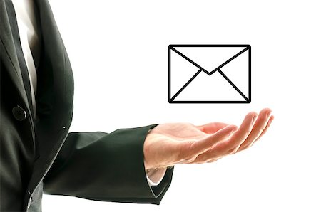 Detail of business man presenting Email icon on virtual interface. Stock Photo - Budget Royalty-Free & Subscription, Code: 400-07167680