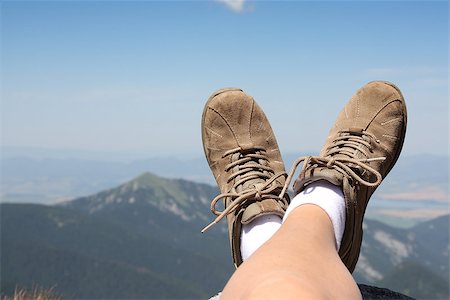 Relaxing time during a trekking in a mountains Stock Photo - Budget Royalty-Free & Subscription, Code: 400-07167777