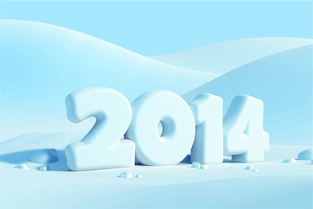 new year 2014, 3d render Stock Photo - Budget Royalty-Free & Subscription, Code: 400-07167828