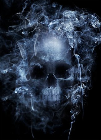 deadly - Photo montage of a human skull surrounded by cigarette smoke. Stock Photo - Budget Royalty-Free & Subscription, Code: 400-07167918