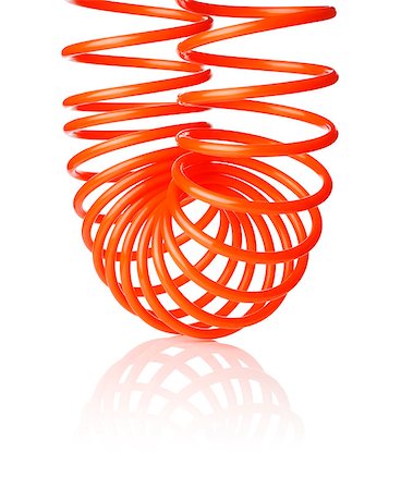 simsearch:400-07167932,k - Orange red thin spiral air hose used for pneumatic tools, isolated on white with natural shadow. Foto de stock - Super Valor sin royalties y Suscripción, Código: 400-07167925