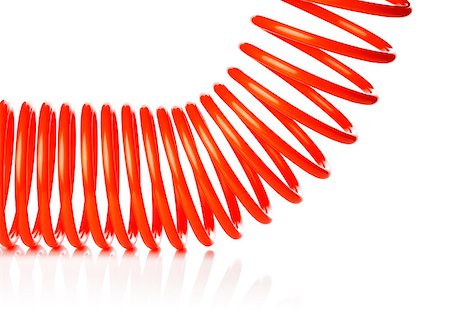 simsearch:400-07167932,k - Orange red thin spiral air hose used for pneumatic tools. Isolated on white with natural reflection. Foto de stock - Super Valor sin royalties y Suscripción, Código: 400-07167923