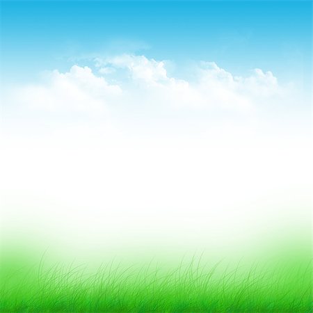 simsearch:400-05921307,k - Blue sky, clouds green field abstract background Foto de stock - Super Valor sin royalties y Suscripción, Código: 400-07168414