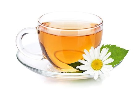 simsearch:400-08186432,k - Cup of tea with mint leaves and chamomile flower. Isolated on white background Stock Photo - Budget Royalty-Free & Subscription, Code: 400-07168582
