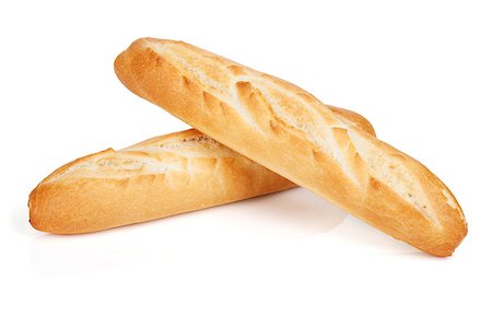simsearch:400-06416084,k - French baguette. Isolated on white background Photographie de stock - Aubaine LD & Abonnement, Code: 400-07168636