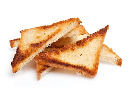 simsearch:400-04421047,k - Toasted bread slices. Isolated on white background Foto de stock - Super Valor sin royalties y Suscripción, Código: 400-07168641