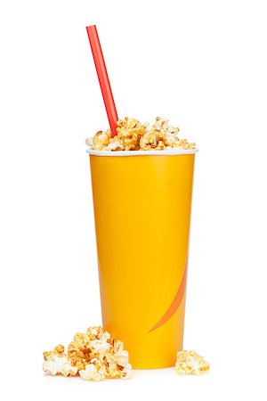simsearch:400-04913050,k - Popcorn in fast food drink cup. Isolated on white background Photographie de stock - Aubaine LD & Abonnement, Code: 400-07168668