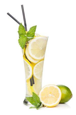 simsearch:649-07119030,k - Glasses with homemade lemonade. Isolated on white background Stock Photo - Budget Royalty-Free & Subscription, Code: 400-07168660