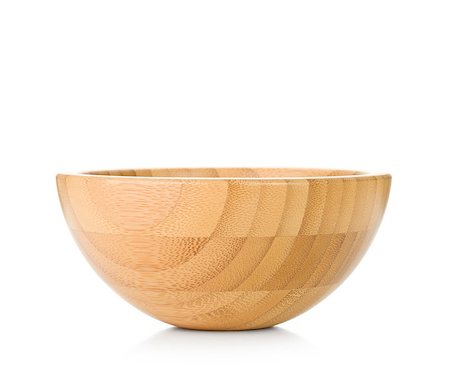 simsearch:400-06914719,k - Wooden bowl. Isolated on white background Stock Photo - Budget Royalty-Free & Subscription, Code: 400-07168686