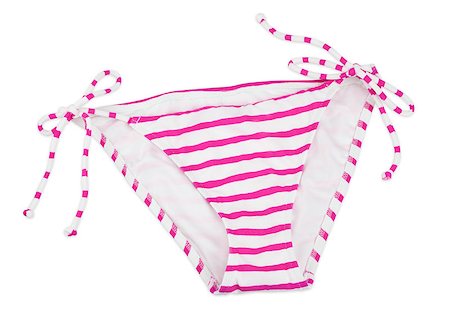 simsearch:400-07625279,k - Striped pink Bikini bottom isolated on white with clipping path Stock Photo - Budget Royalty-Free & Subscription, Code: 400-07169330